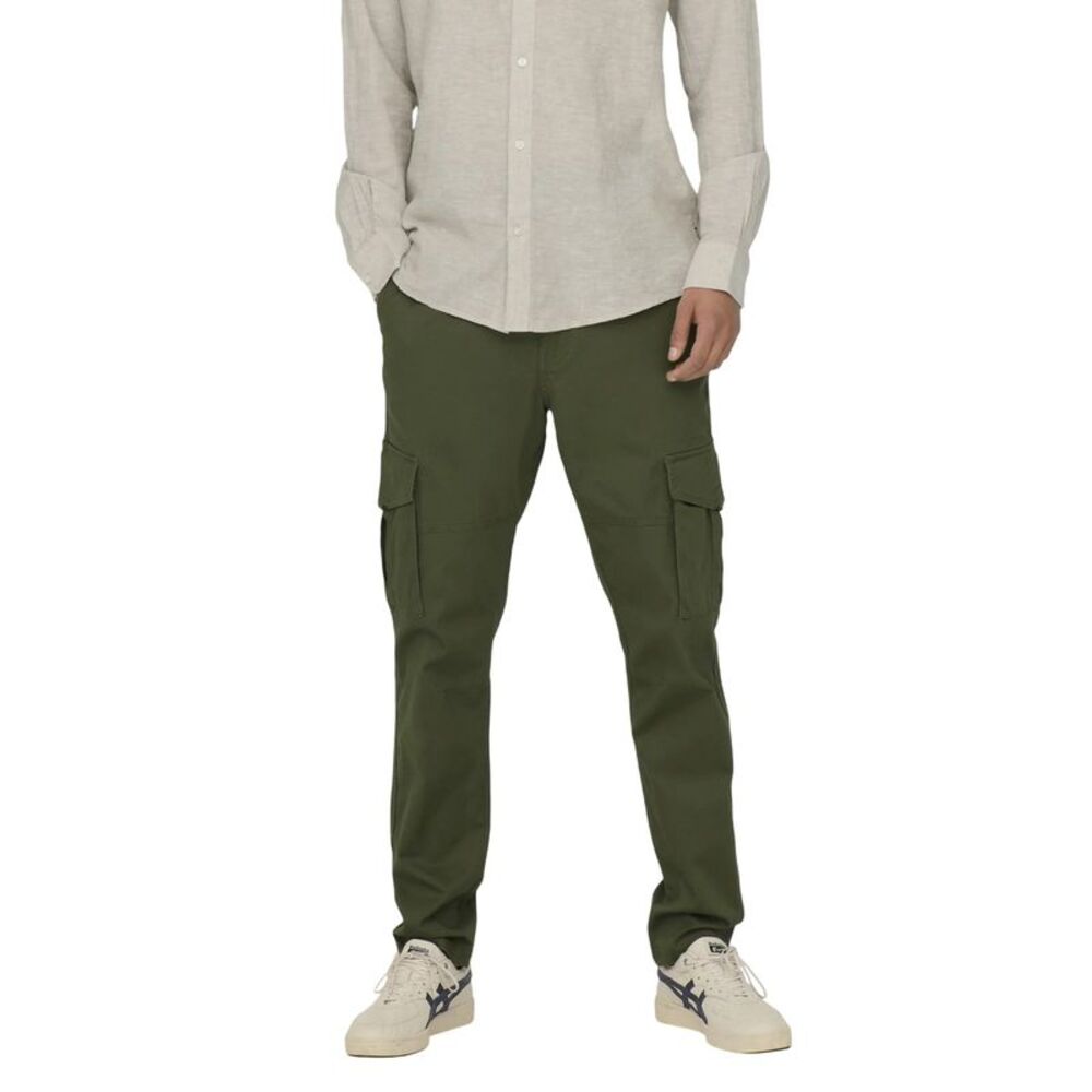 Only Mens Dean Regular Cargo Pants / Olive Night
